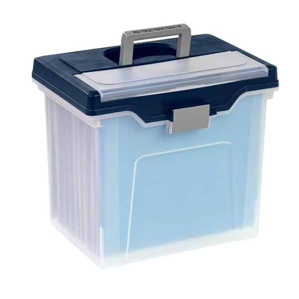 Mobile File Box Large Letter Size Clear/Blue Ea