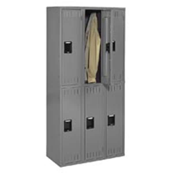 Tennsco Double-Tier Locker 72 in x 36 in x 18 in Medium Gray Ea product image