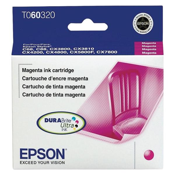Epson 60 (T060320-S) DuraBrite Ultra Magenta Ink Cartridge Ea product image