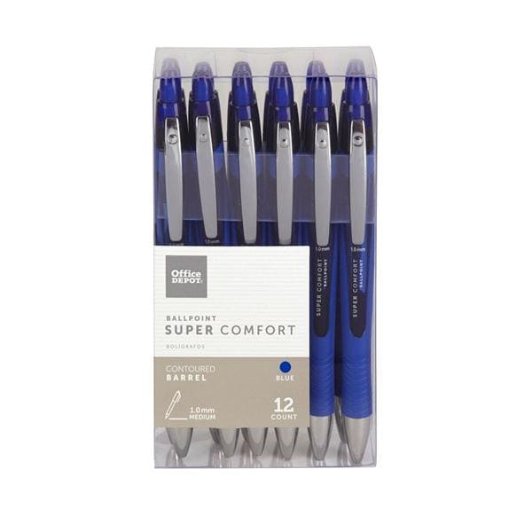 Retractable Ballpoint Pen Medium Point 1.0 mm Blue 12/Pack 12/Pk