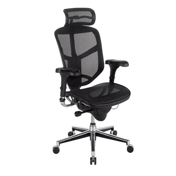 Quantum 9000 Series Ergonomic Mesh High-Back Chair Headrest Black Ea