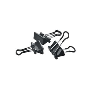 Med Binder Clips 1 1/4 in with 5/8 in Capacity Black/Red Asstd 12/Pk 12/Pk