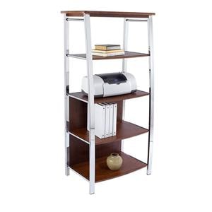 4-Shelf Mezza Bookcase 60 in x 26.5 in x 17.5 in Cherry/Chrome Ea
