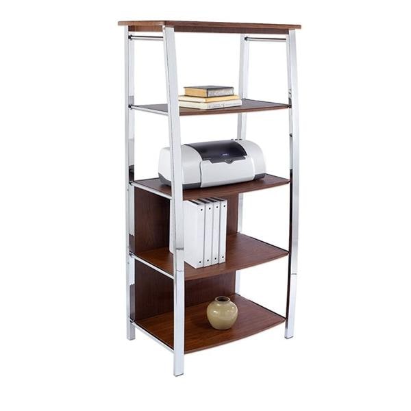 4-Shelf Mezza Bookcase 60 in x 26.5 in x 17.5 in Cherry/Chrome Ea