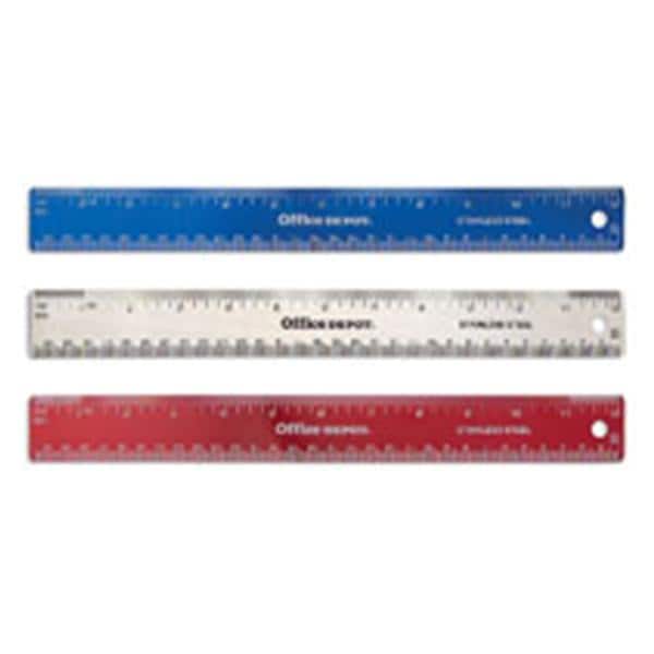 Stainless Steel Ruler 12 in Assorted Colors Ea product image