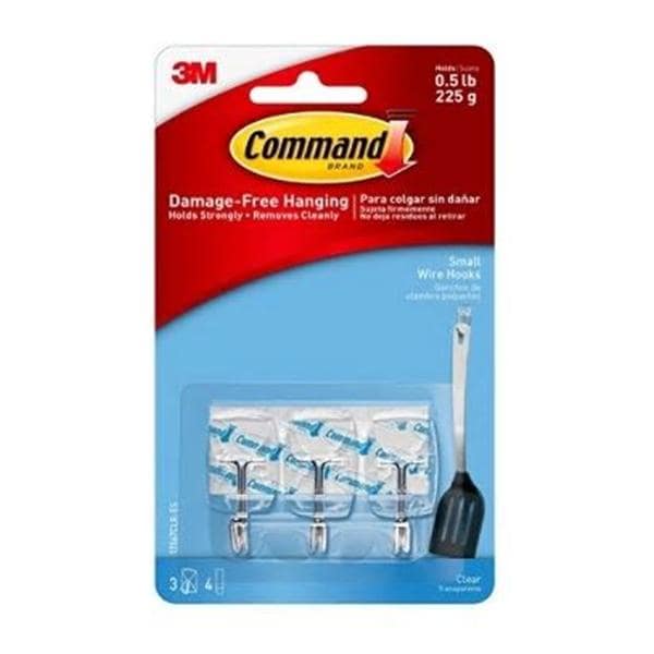 3M Command Utensil Hooks Small Clear 3/Pack 3/Pk