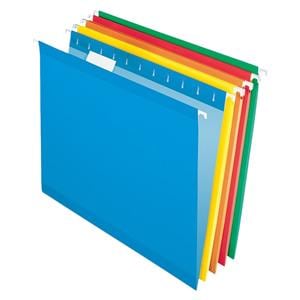 Hanging Folder 8.5 in x 11 in Letter Size Asst 25/Box 25/Pk