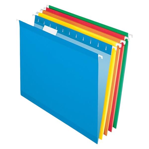 Hanging Folder 8.5 in x 11 in Letter Size Asst 25/Box 25/Pk