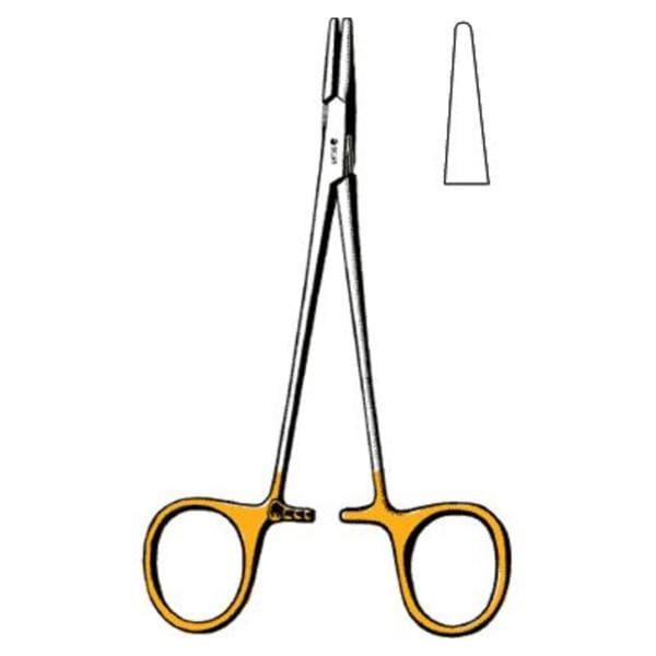 Halsey Needle Holder Smooth 5-1/4" Stainless Steel/Tungsten Carbide Ea