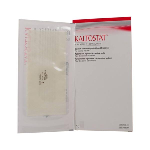 Kaltostat Calcium Alginate Wound Dressing 4x8" Sterile Rectangle NAdhs Abs LF