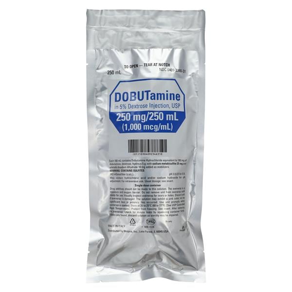 Dobutamine in 5% Dextrose Injection 250mg/Bag 1mg/mL Bag 250mL 12/Package