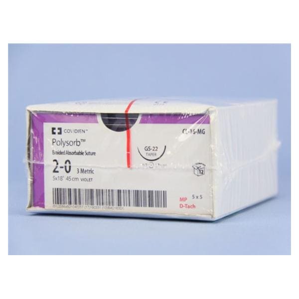 Polysorb Suture 2-0 18" Polyester Braid GS-22 Violet 12/Ca