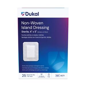 Caliber Cotton Island Dressing 4x5" Sterile Adhesive Absorbent LF, 8 BX/CA