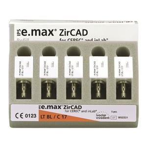 IPS e.max ZirCAD LT Milling Blocks Low Translucency C17 BL For CEREC 5/Bx