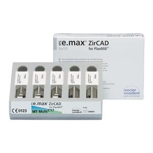 IPS e.max ZirCAD MT Multi Milling Blocks Mlt Trns C17 BL1 f/ PlanMill 5/Bx