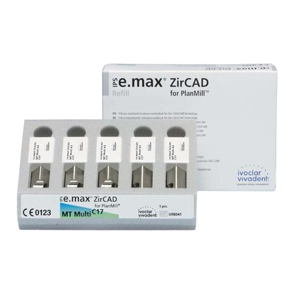 IPS e.max ZirCAD MT Multi Milling Blocks Mlt Trns C17 BL1 f/ PlanMill 5/Bx