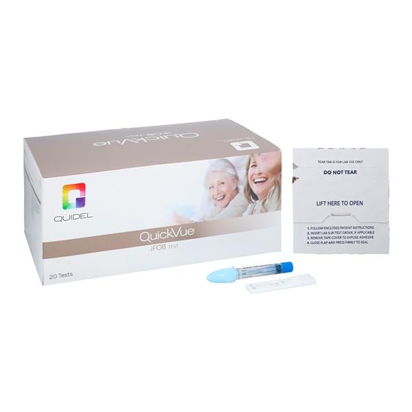 QuickVue iFOB: Immunological Fecal Occult Blood Test Kit CLIA Waived 20/Bx, 6 BX/CA