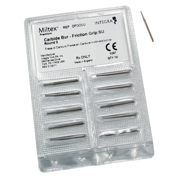 Carbide Bur Friction Grip Surgical Length 2 10/Pk