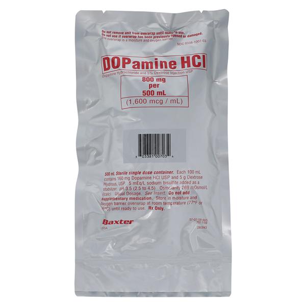 Dopamine HCl in 5% Dextrose Injection 800mg/Bag 1600mcg/mL Bag 500mL 12/Package