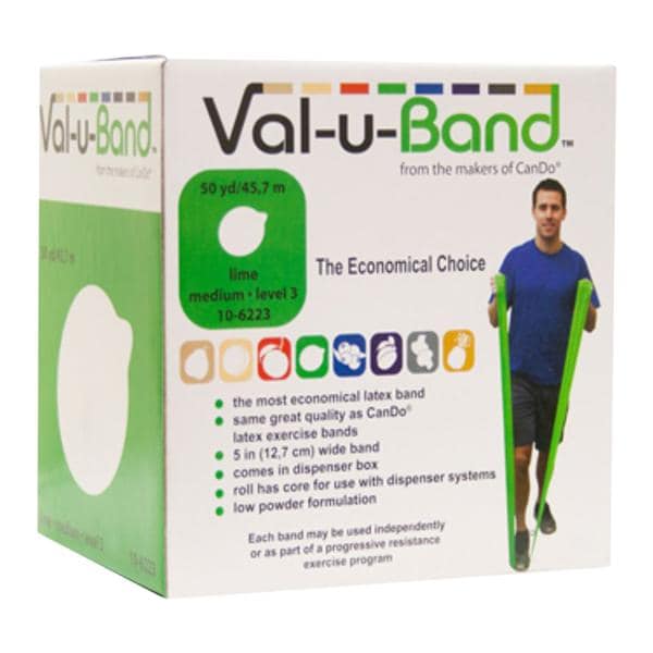 Val-u-Band Exercise Band 50ydx5" Lime Level 3/7