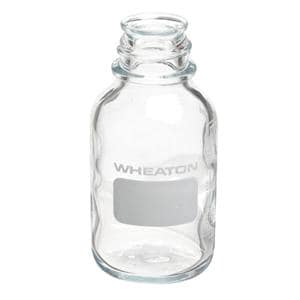 Wheaton Media Bottle Borosilicate Glass Safety Coated Clear 125mL 48/Pk