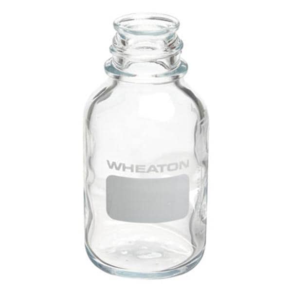 Wheaton Media Bottle Borosilicate Glass Safety Coated Clear 250mL 48/Pk