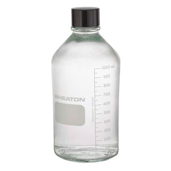Wheaton Media Bottle Borosilicate Glass Clear 1000mL 24/Pk