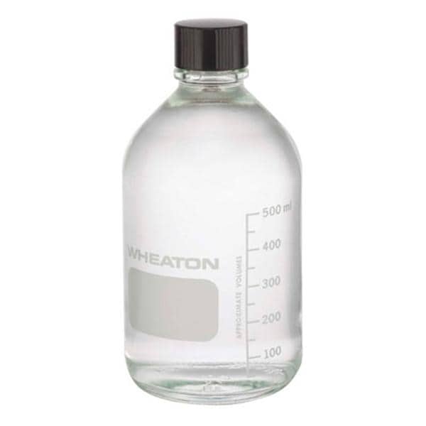 Wheaton Media Bottle Borosilicate Glass Clear 500mL 24/Pk