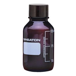 Wheaton Media Bottle Borosilicate Glass Amber 125mL 48/Pk