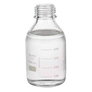 Lab 45 Media Bottle Borosilicate Glass Clear 500mL 12/Pk