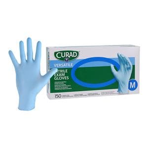 Curad Nitrile Exam Gloves Medium Blue Non-Sterile