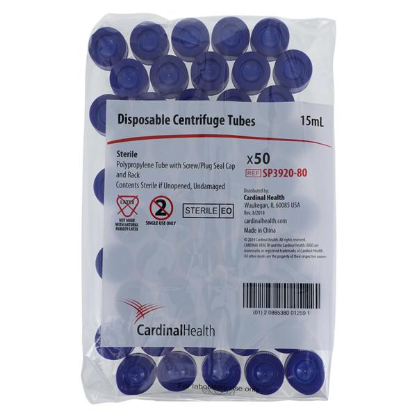 Centrifuge Tube Polypropylene 15mL Sterile 10/Ca