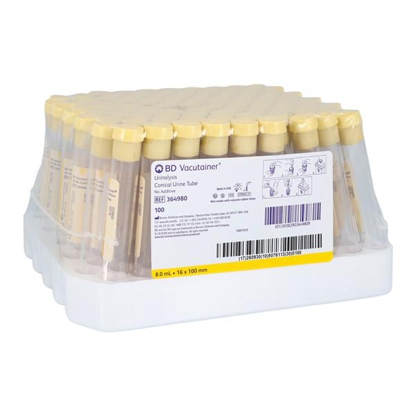Vacutainer Urine Collection Tube 8mL Plastic 100/Bx, 10 BX/CA