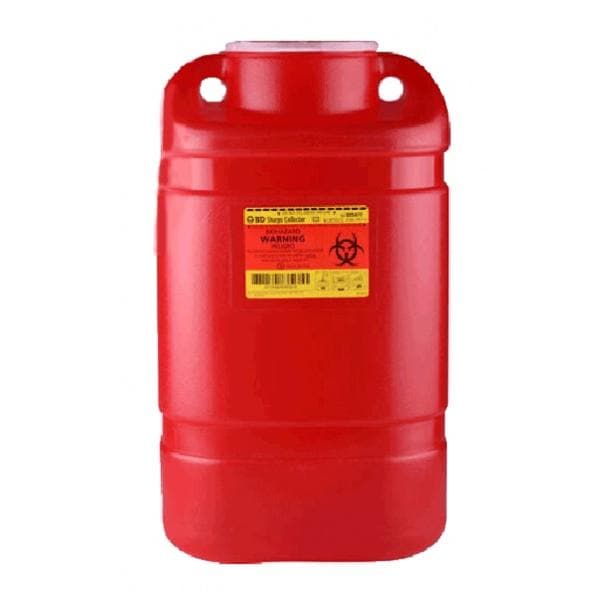 Sharps Container 5gal Red/Clear 7-1/2x10-1/2x18" Hinge Lid/Petals Plastic EA, 8 EA/CA