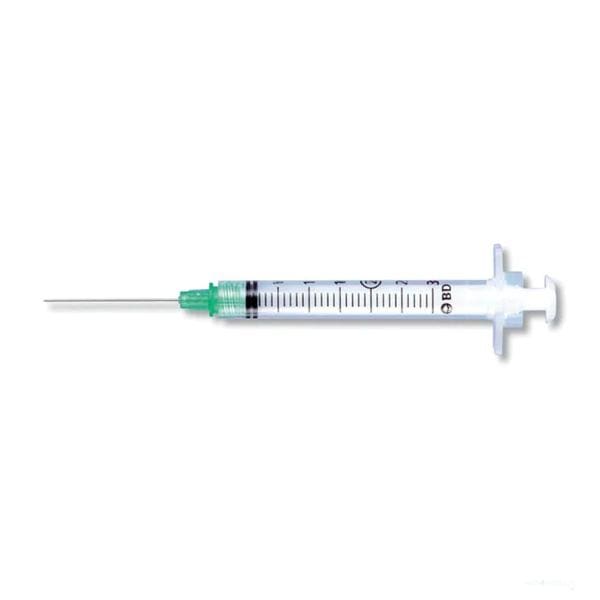 Integra Hypodermic Syringe/Needle 23gx1" 3cc Turq Dtchbl Ndl Sfty LDS 100/Bx, 4 BX/CA