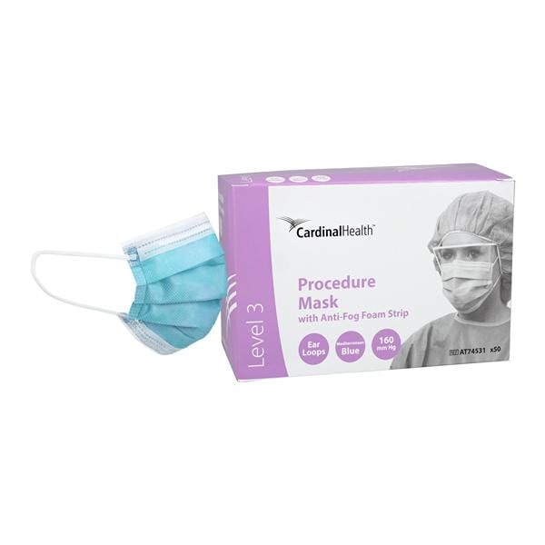 Secure-Gard Procedure Mask ASTM Level 3 Fog-Free Foam Blue 50/Bx