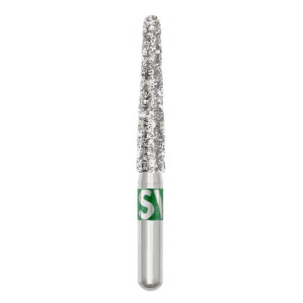 Piranha Diamond Single-Use Burs, FG, Round End Taper, # 856-024, 2.4 mm, Coarse, Green, 25/Pk, 856-024C - Piranha Diamond Single-Use Burs, FG, Round End Taper, # 856-024, 2.4 mm, Coarse, Green, 25/Pk, 856-024C - Image 1