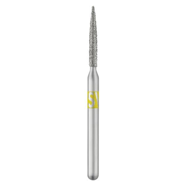 Piranha Diamond Single-Use Burs, FG, Flame, # 862-012, 1.2 mm, Very Fine, Yellow, 25/Pk, 862-012VF thumbnail 6