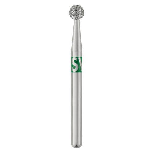 Piranha Diamond Single-Use Burs, FG, Round, # 801-021, 2.1 mm, Coarse, Green, 25/Pk, 801-021C thumbnail 6