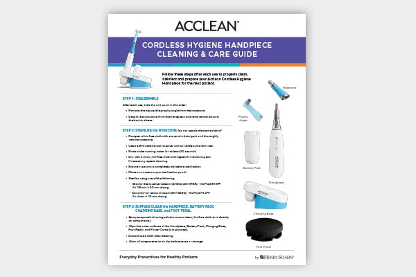 Acclean Cordless Hygiene Handpiece Cleaning & Care Guide